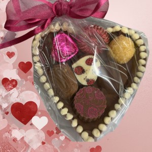 Chocolate heart box wrapped
